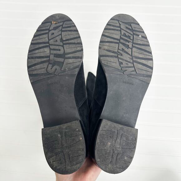 Stuart Weitzman Lowland Black Suede Over-the-Knee Boots Flat 1” Heel 7 - Picture 11 of 11